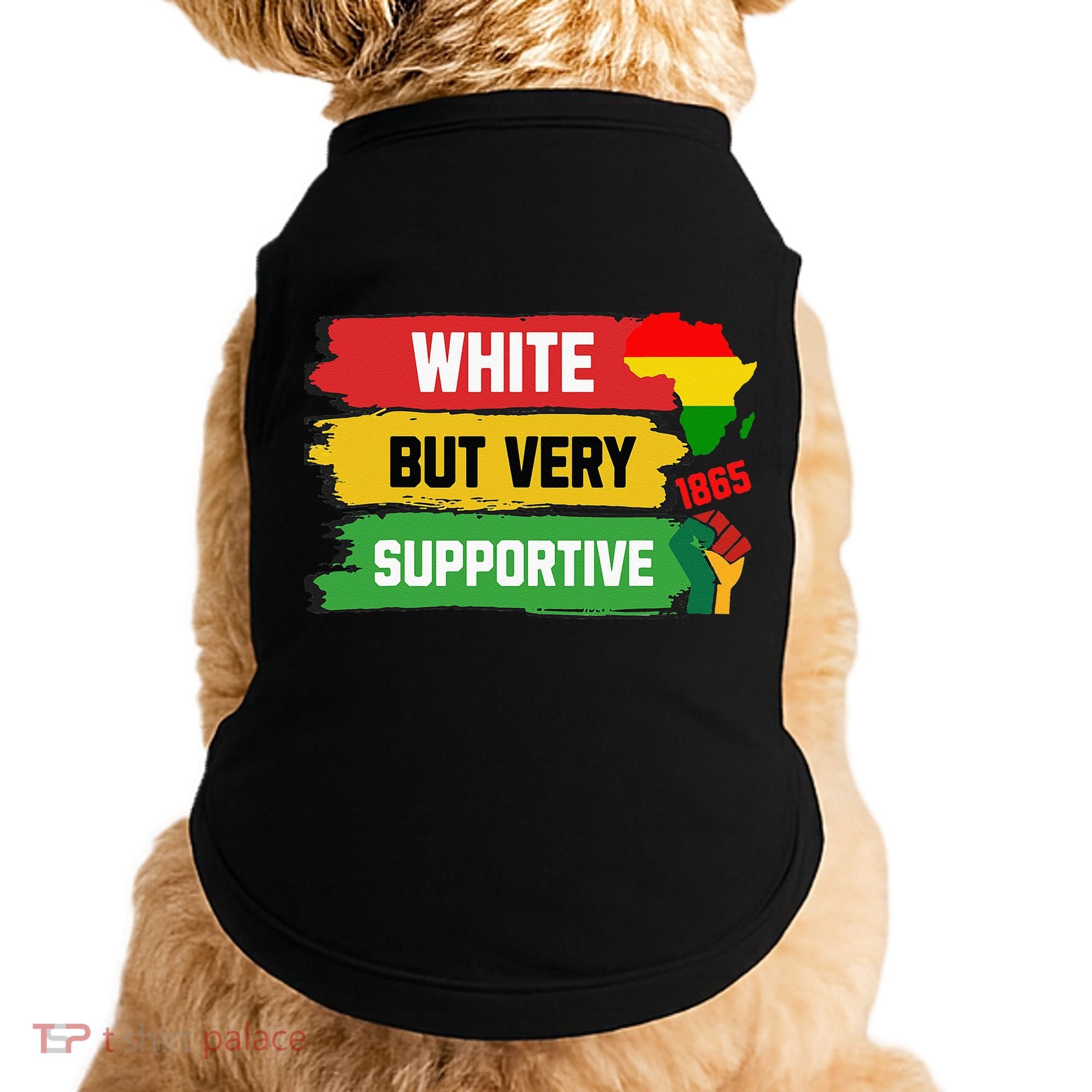 White But Supportive Ally Black History Month Juneteenth Doggie Tank