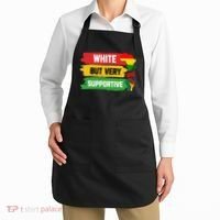 White But Supportive Ally Black History Month Juneteenth Apron thumb 2