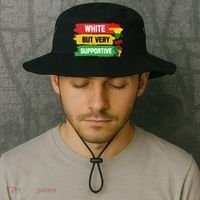 White But Supportive Ally Black History Month Juneteenth Bucket Hat thumb 2