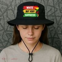 White But Supportive Ally Black History Month Juneteenth Bucket Hat thumb 3