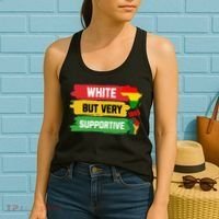 White But Supportive Ally Black History Month Juneteenth Women's Tank Top thumb 2