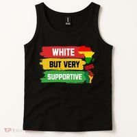 White But Supportive Ally Black History Month Juneteenth Tank Top thumb 2