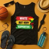 White But Supportive Ally Black History Month Juneteenth Tank Top thumb 4