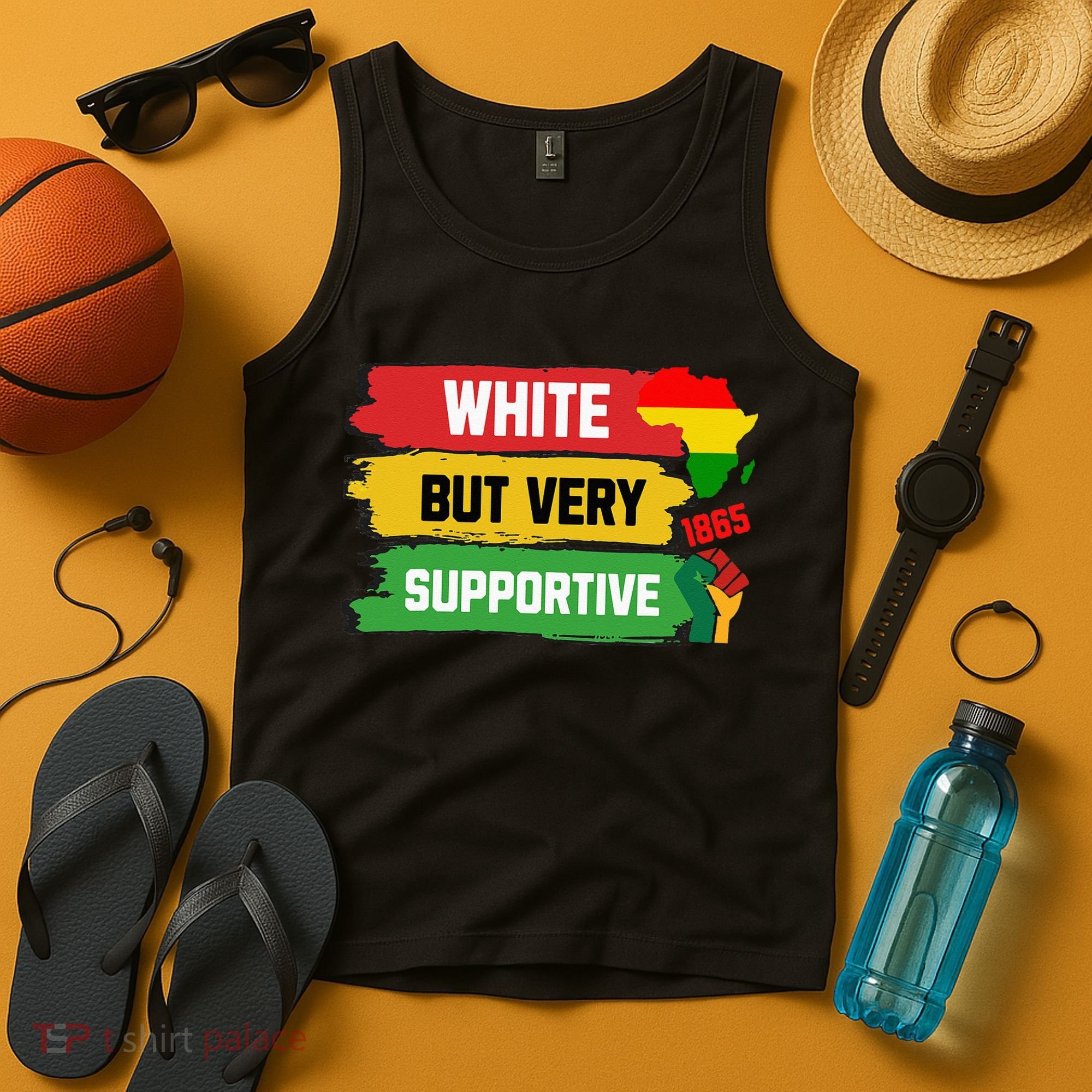 White But Supportive Ally Black History Month Juneteenth Tank Top