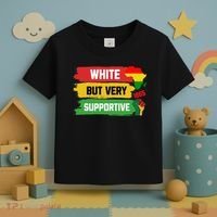 White But Supportive Ally Black History Month Juneteenth Toddler T-Shirt thumb 3