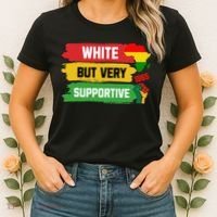 White But Supportive Ally Black History Month Juneteenth Women's T-Shirt thumb 2