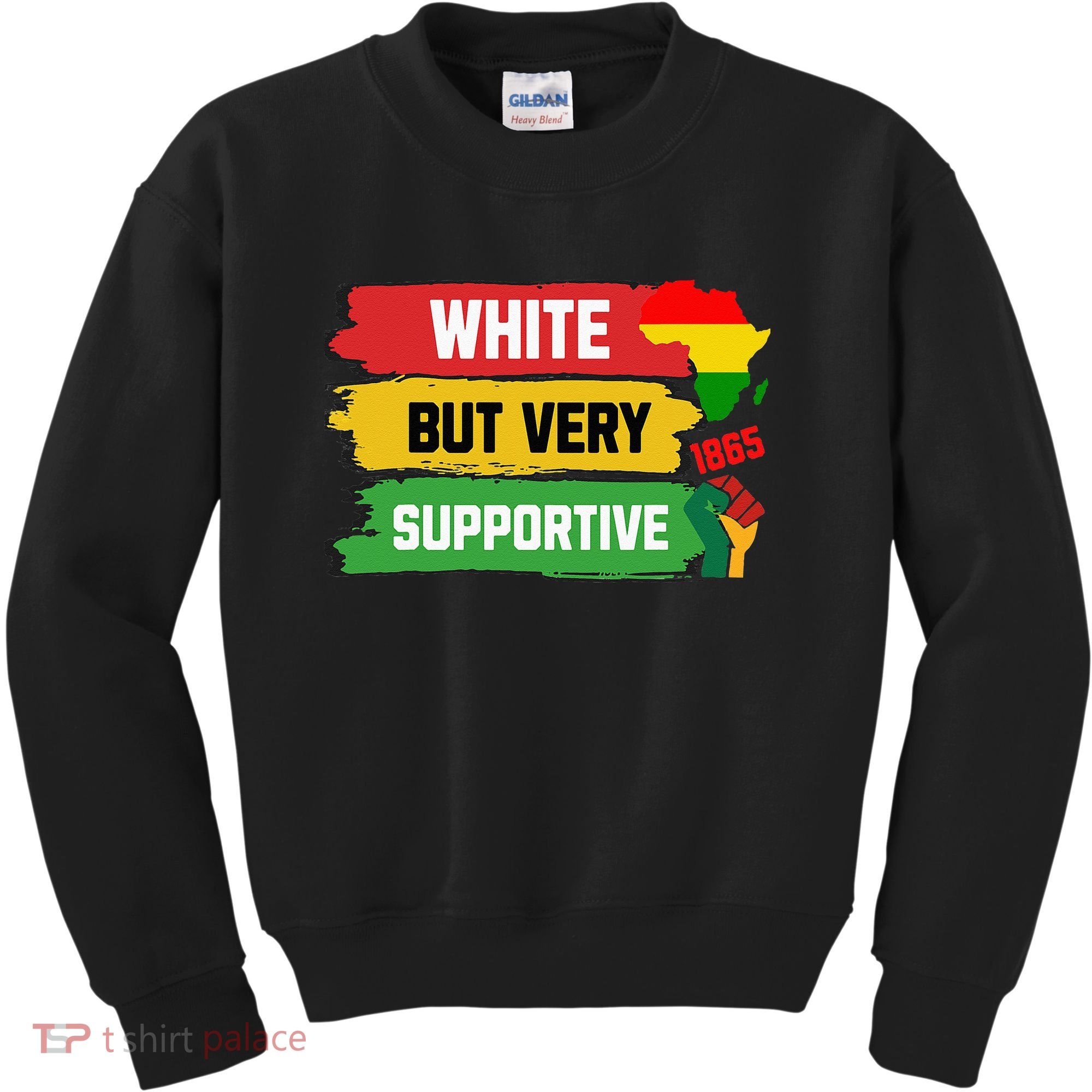 White But Supportive Ally Black History Month Juneteenth Kids Sweatshirt