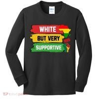 White But Supportive Ally Black History Month Juneteenth Kids Long Sleeve Shirt thumb 0