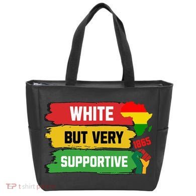 White But Supportive Ally Black History Month Juneteenth Tote Bag