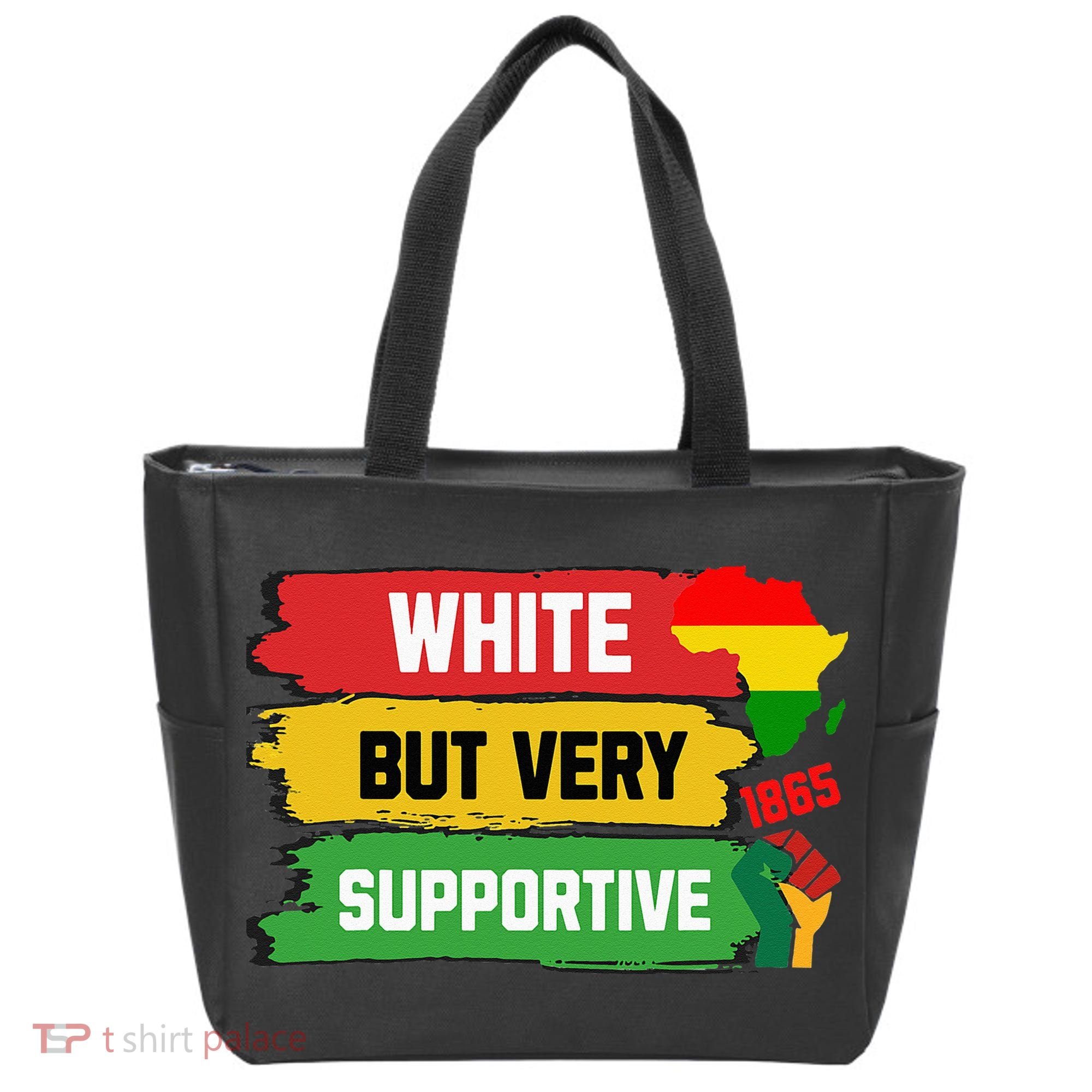 White But Supportive Ally Black History Month Juneteenth Tote Bag