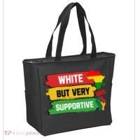 White But Supportive Ally Black History Month Juneteenth Tote Bag thumb 2
