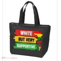 White But Supportive Ally Black History Month Juneteenth Tote Bag thumb 3