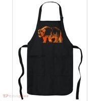 Walking Bear Silhouette Downtown Chicago City Skyline Gift Apron thumb 0
