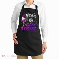 Witches Be Sippin N Trippin Halloween Drinking Funny Black Cat Apron thumb 2