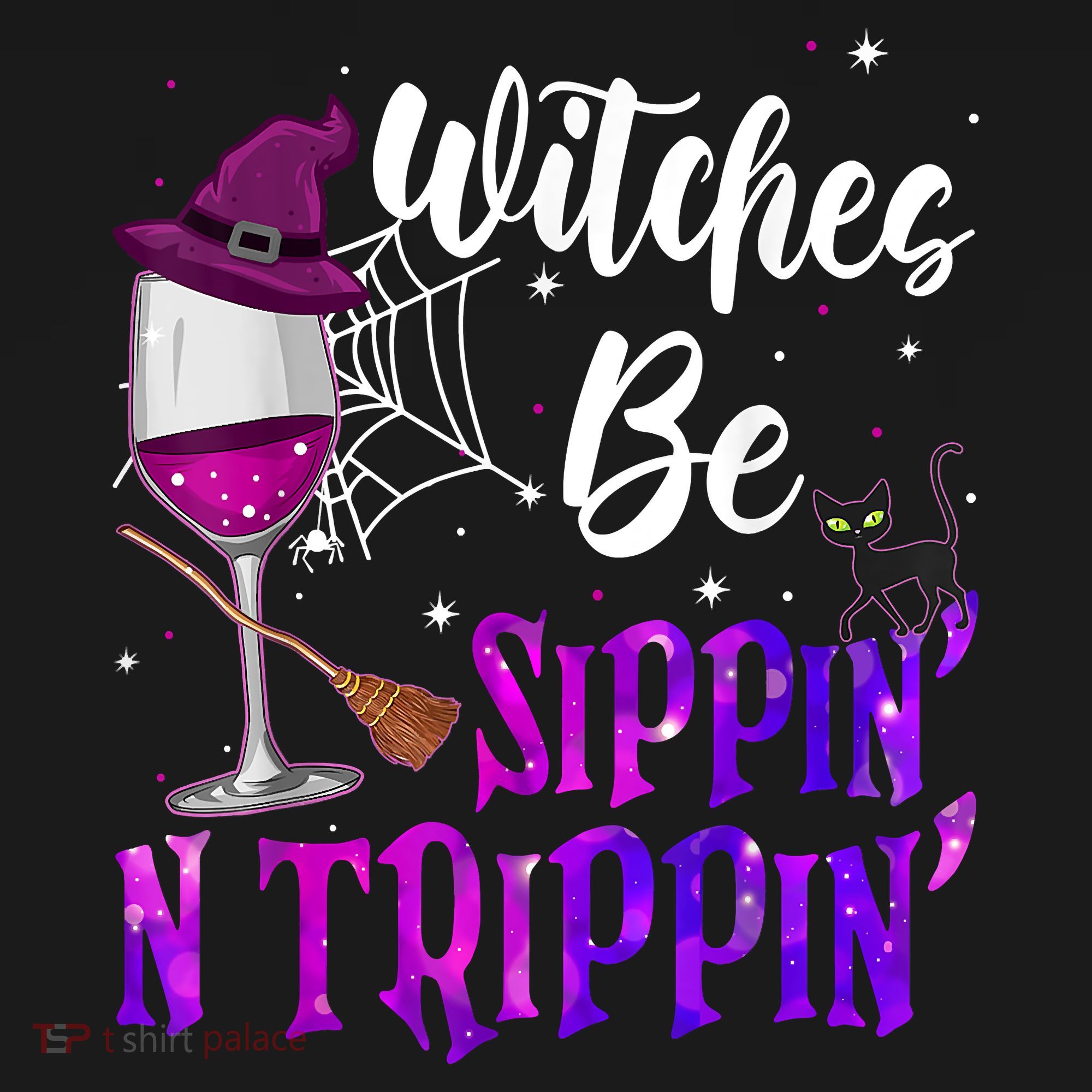 Witches Be Sippin N Trippin Halloween Drinking Funny Black Cat Apron