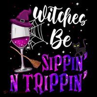 Witches Be Sippin N Trippin Halloween Drinking Funny Black Cat Coffee Mug thumb 5