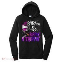Witches Be Sippin N Trippin Halloween Drinking Funny Black Cat Women's Hoodie thumb 0