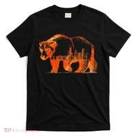 Walking Bear Silhouette Downtown Chicago City Skyline Gift T-Shirt thumb 0