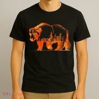 Walking Bear Silhouette Downtown Chicago City Skyline Gift T-Shirt thumb 3