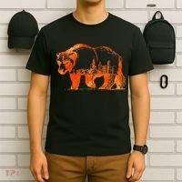 Walking Bear Silhouette Downtown Chicago City Skyline Gift T-Shirt thumb 6