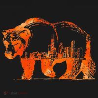Walking Bear Silhouette Downtown Chicago City Skyline Gift Women's Hoodie thumb 2