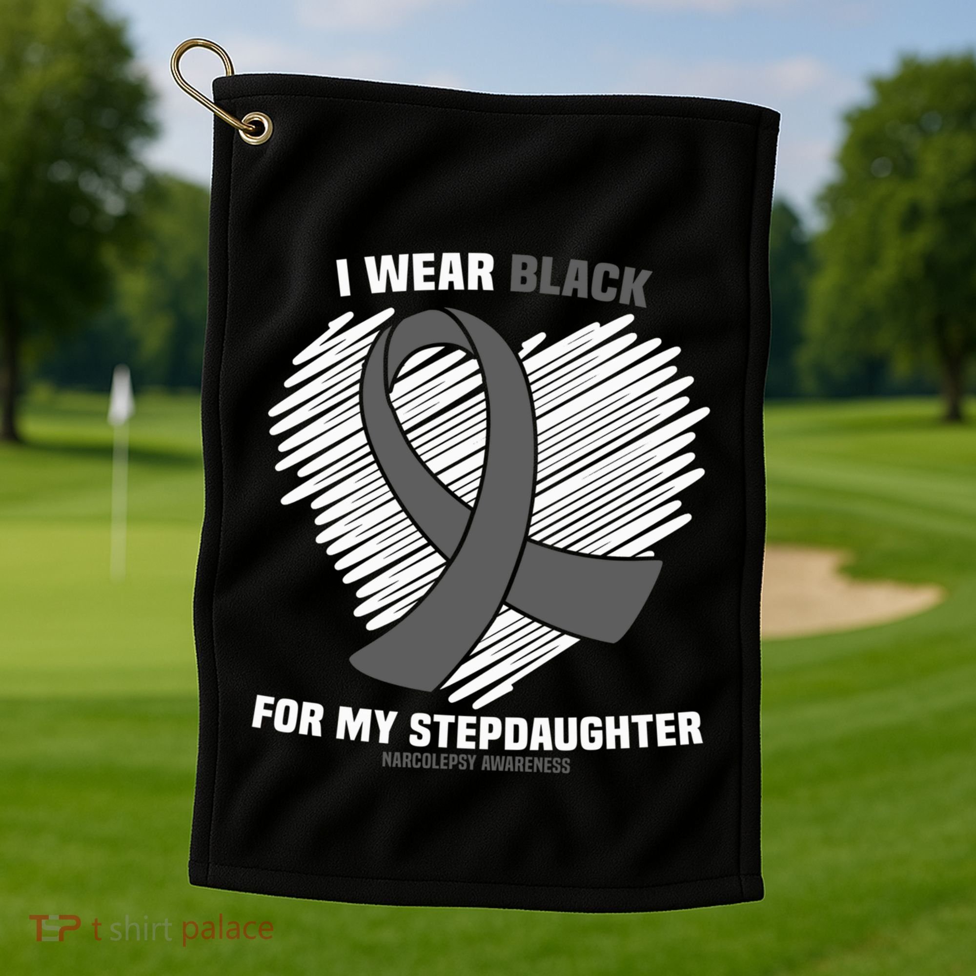 Wear Black Stepdaughter Sleep Disorder Narcolepsy Awareness Gift Golf Towel