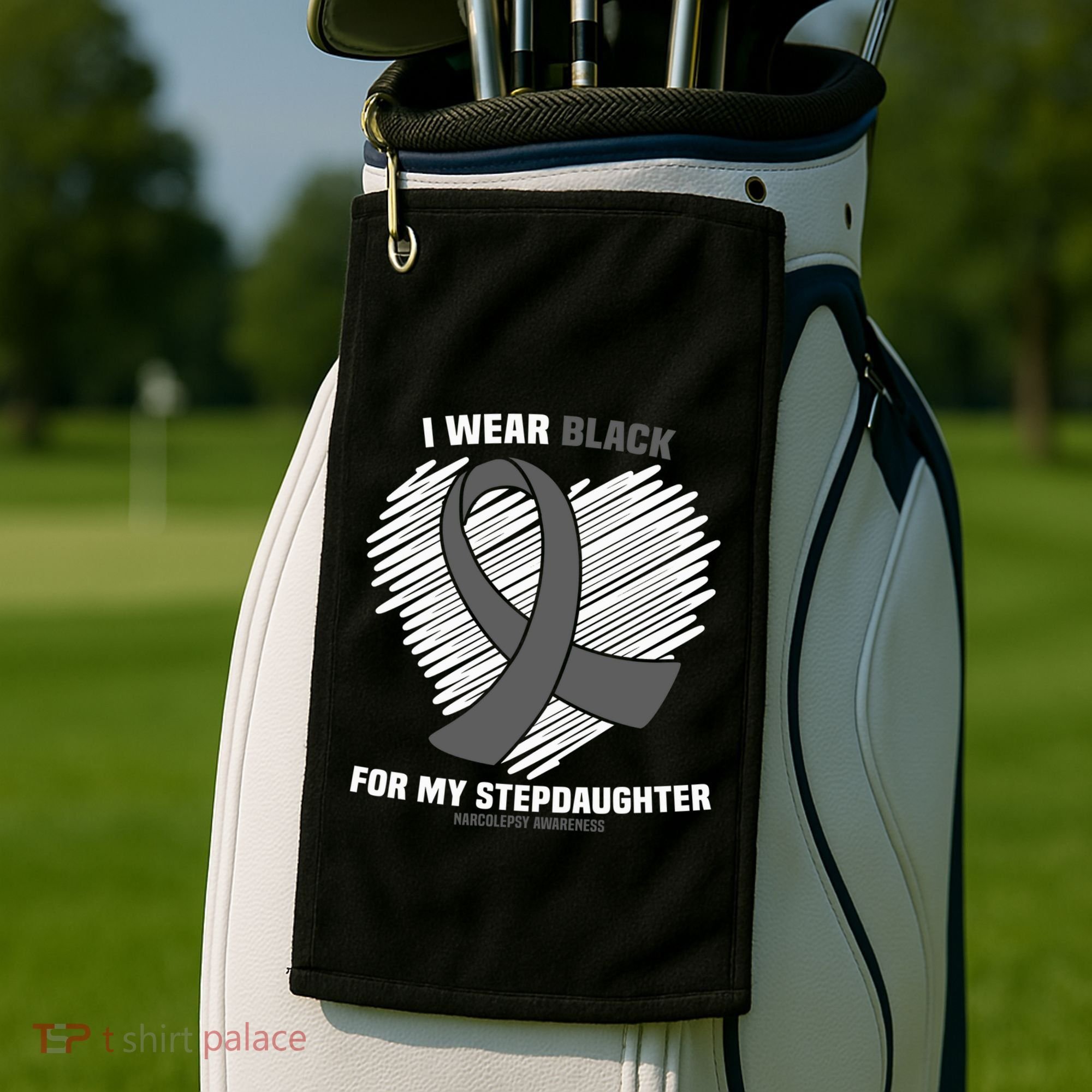 Wear Black Stepdaughter Sleep Disorder Narcolepsy Awareness Gift Golf Towel