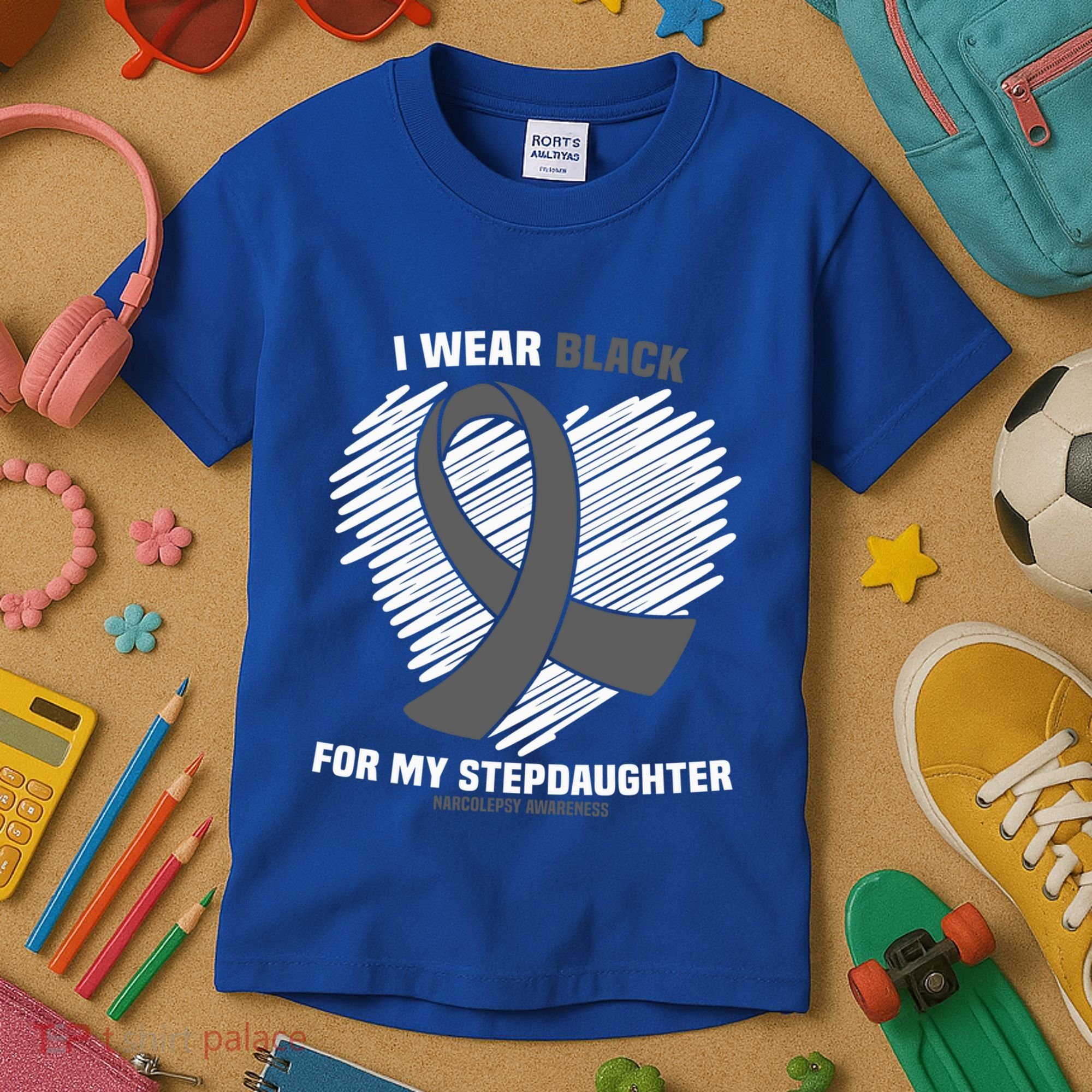 Wear Black Stepdaughter Sleep Disorder Narcolepsy Awareness Gift Kids T-Shirt