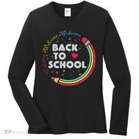 Welcome Back To School First Day Of School Cute Teachers Women's Long Sleeve Shirt thumb 0