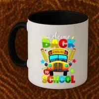 Welcome Back To School Bus Happy First Day Of School Student Coffee Mug thumb 2