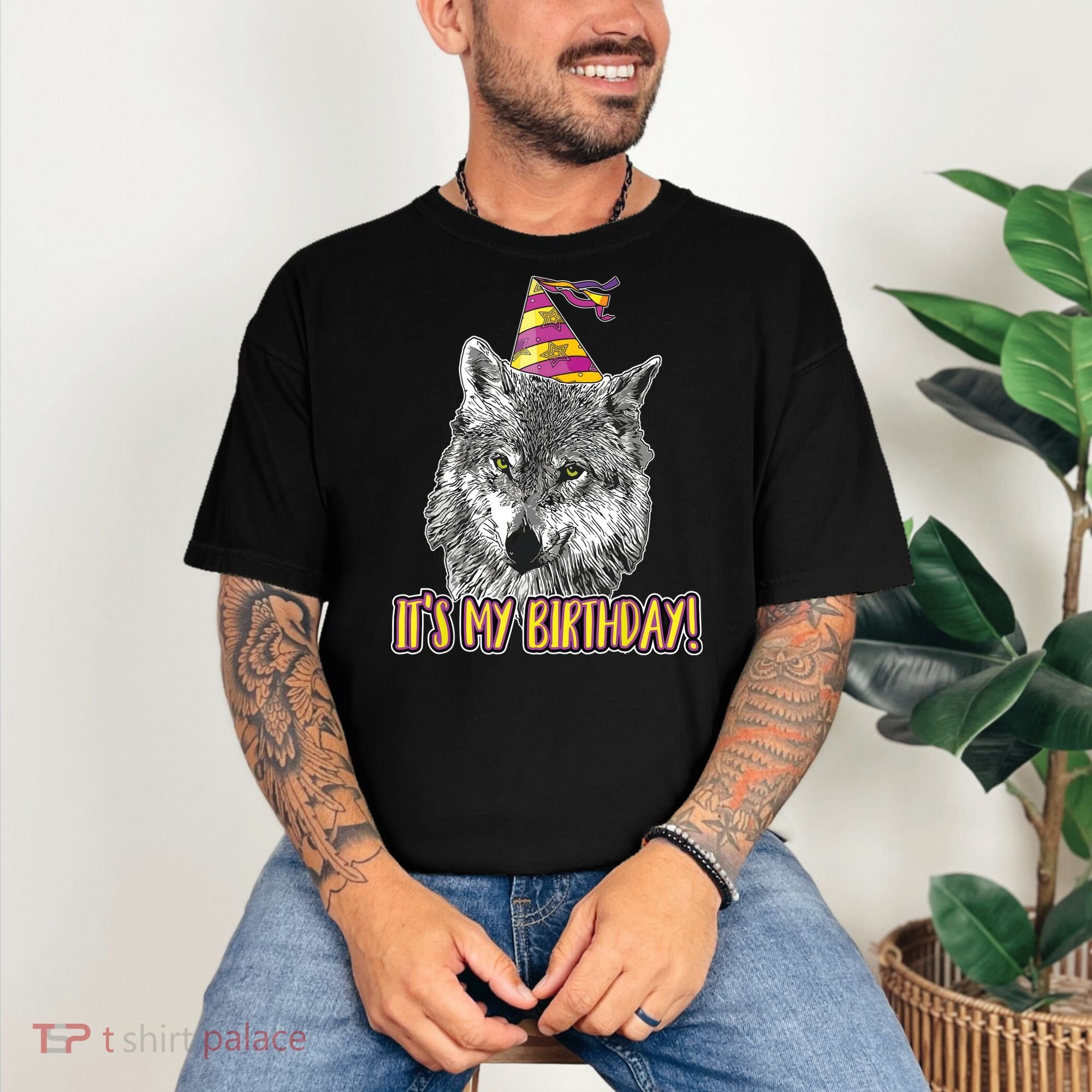 Wolf Birthday Themed Party Wolves Theme Wolf Lover Comfort Colors T-Shirt