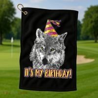 Wolf Birthday Themed Party Wolves Theme Wolf Lover Golf Towel thumb 1