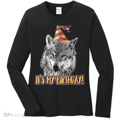 Wolf Birthday Themed Party Wolves Theme Wolf Lover Women's Long Sleeve Shirt
