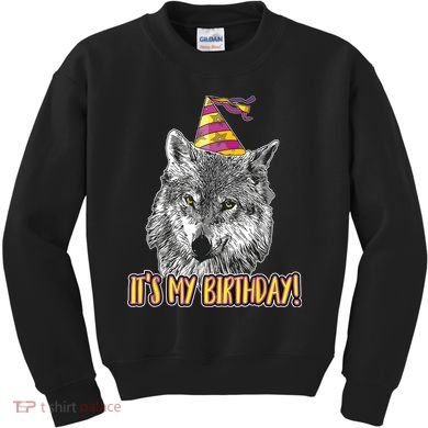 Wolf Birthday Themed Party Wolves Theme Wolf Lover Kids Sweatshirt