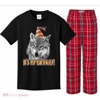 Wolf Birthday Themed Party Wolves Theme Wolf Lover Kids Plaid Pajama Set thumb 0
