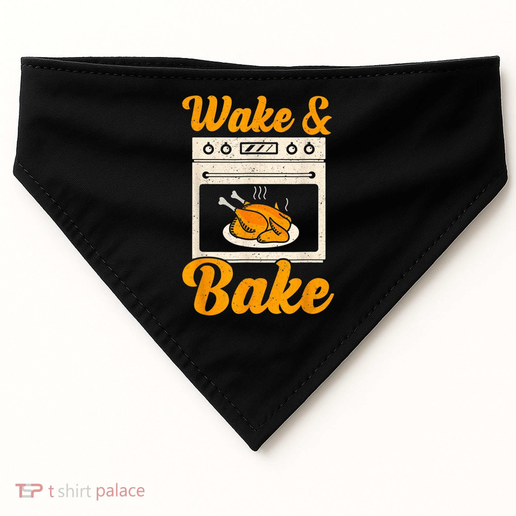 Wake Bake Turkey Feast Meal Dinner Chef Thanksgiving USA-Made Doggie Bandana