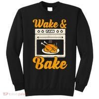 Wake Bake Turkey Feast Meal Dinner Chef Thanksgiving Sweatshirt thumb 0