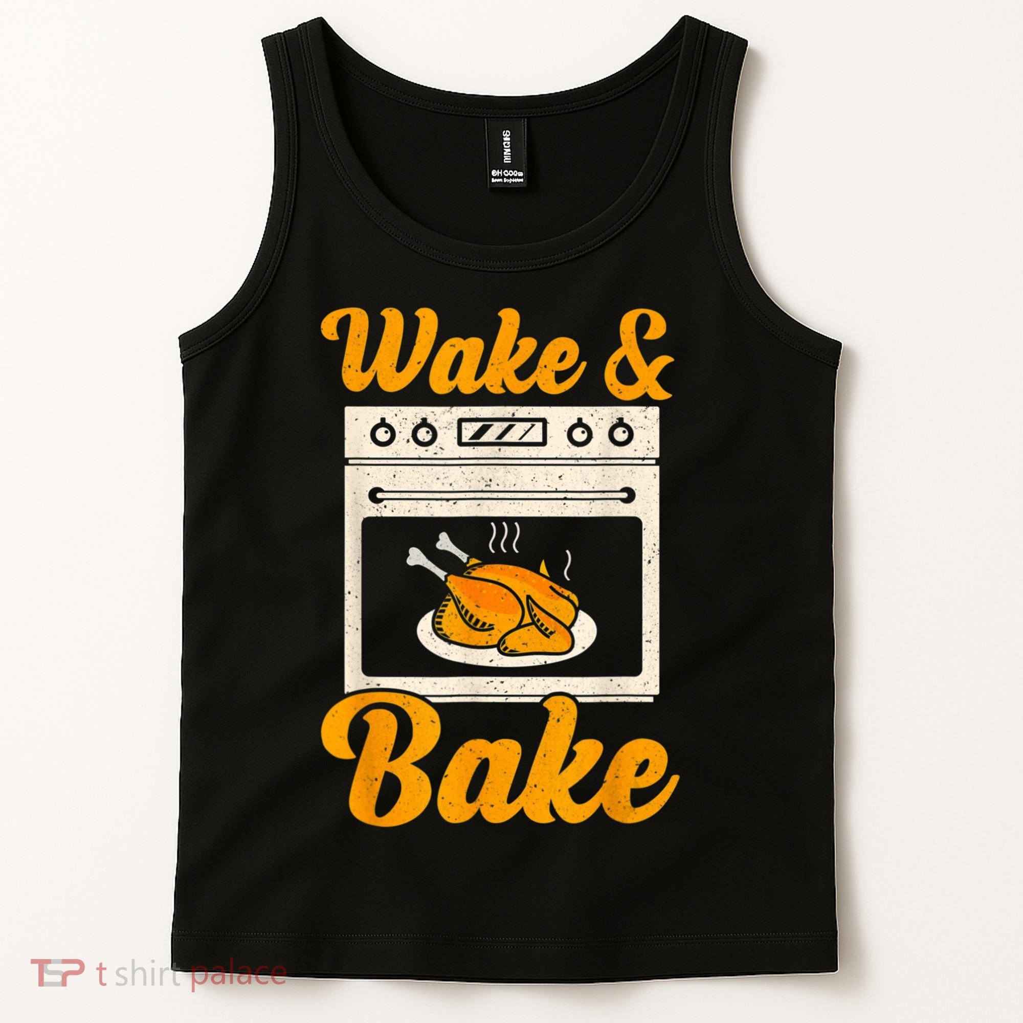 Wake Bake Turkey Feast Meal Dinner Chef Thanksgiving Tank Top