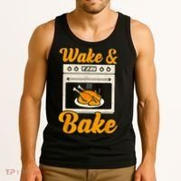 Wake Bake Turkey Feast Meal Dinner Chef Thanksgiving Tank Top thumb 3