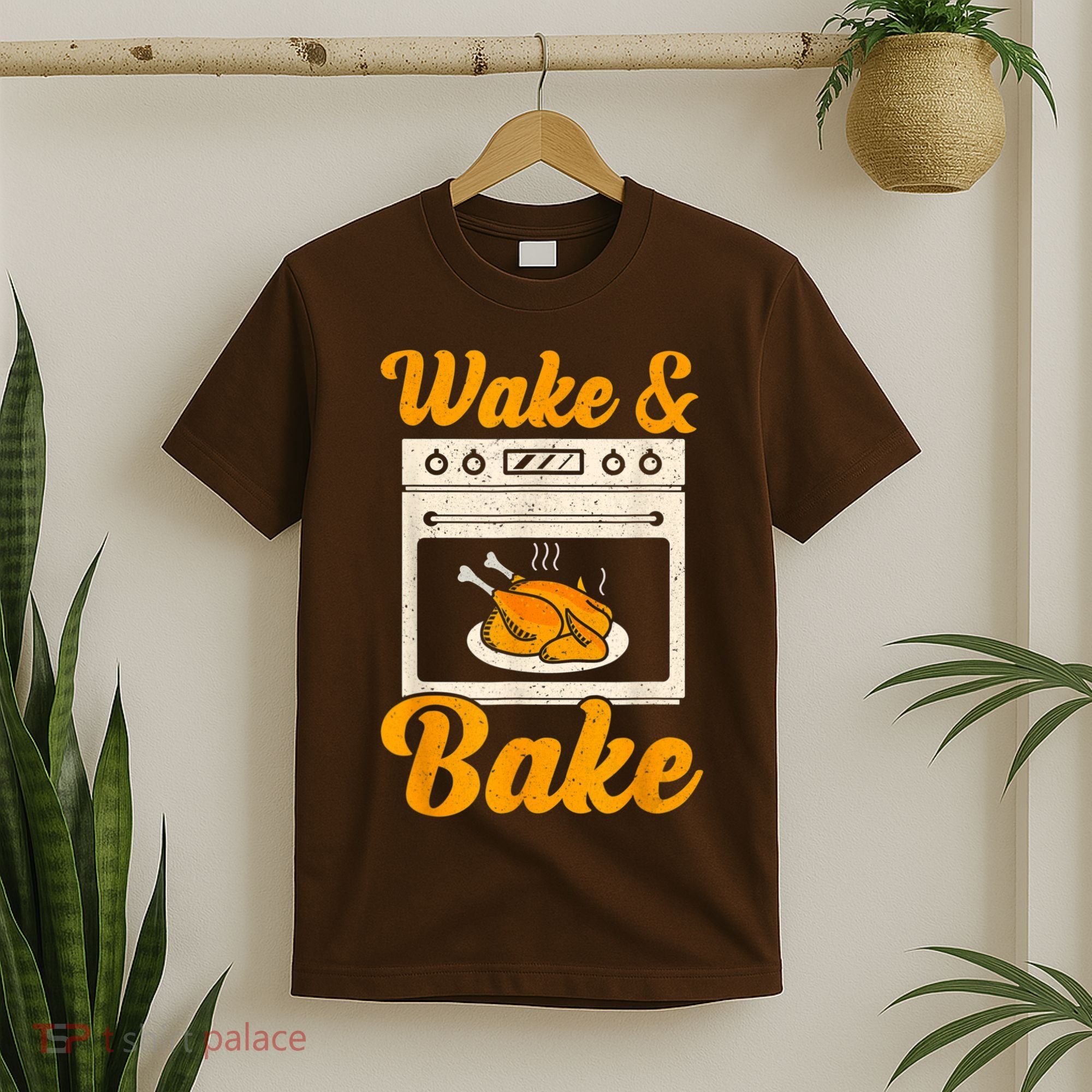 Wake Bake Turkey Feast Meal Dinner Chef Thanksgiving T-Shirt
