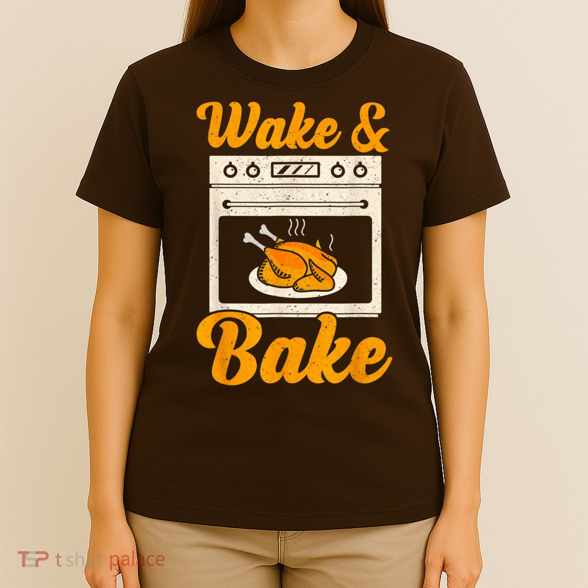 Wake Bake Turkey Feast Meal Dinner Chef Thanksgiving T-Shirt