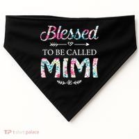 Wo Blessed To Be Called Mimi Gift For Mimi Meaningful Gift USA-Made Doggie Bandana thumb 0
