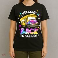 Welcome Back To School Funny School Bus Driver T-Shirt thumb 4
