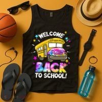 Welcome Back To School Funny School Bus Driver Tank Top thumb 4