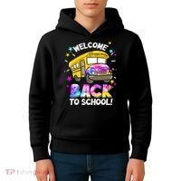 Welcome Back To School Funny School Bus Driver Kids Hoodie thumb 4