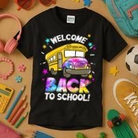 Welcome Back To School Funny School Bus Driver Kids T-Shirt thumb 3