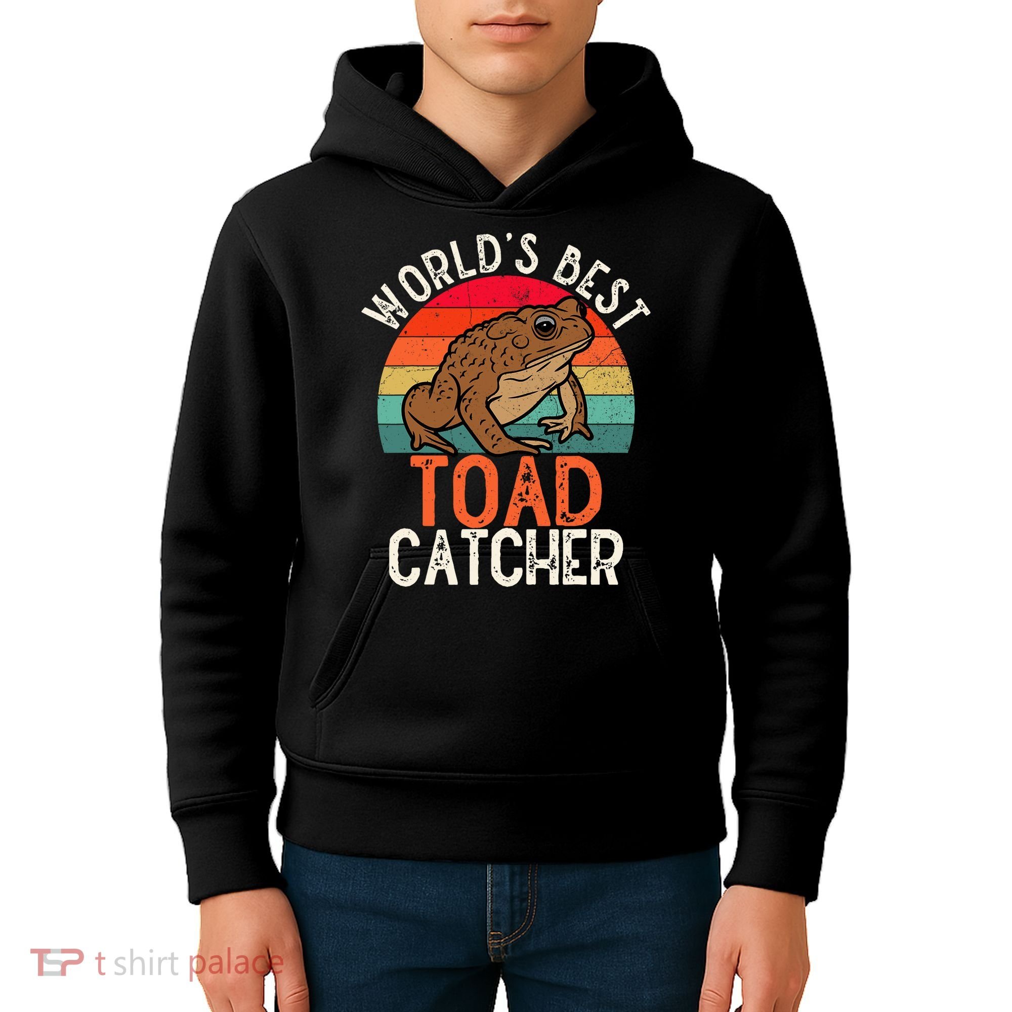 Worlds Best Toad Catcher Funny Amphibian Toad Kids Hoodie