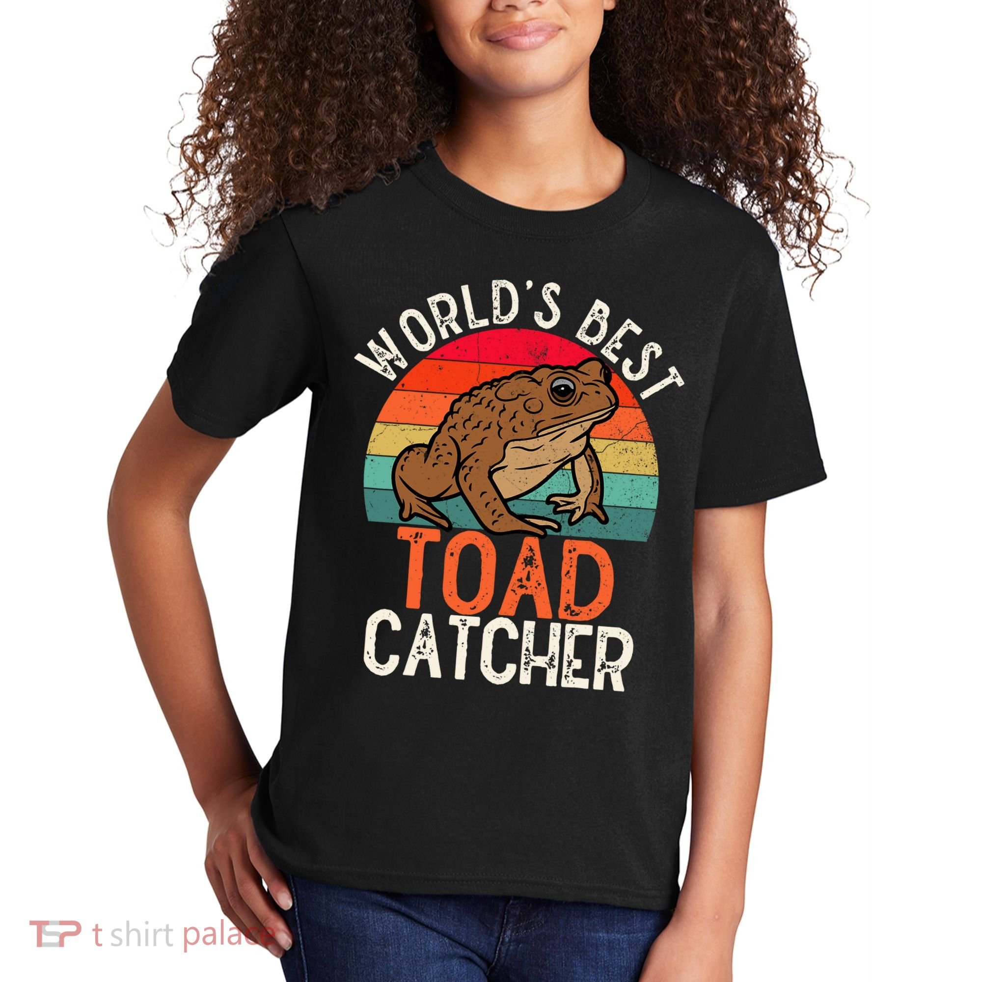 Worlds Best Toad Catcher Funny Amphibian Toad Kids T-Shirt
