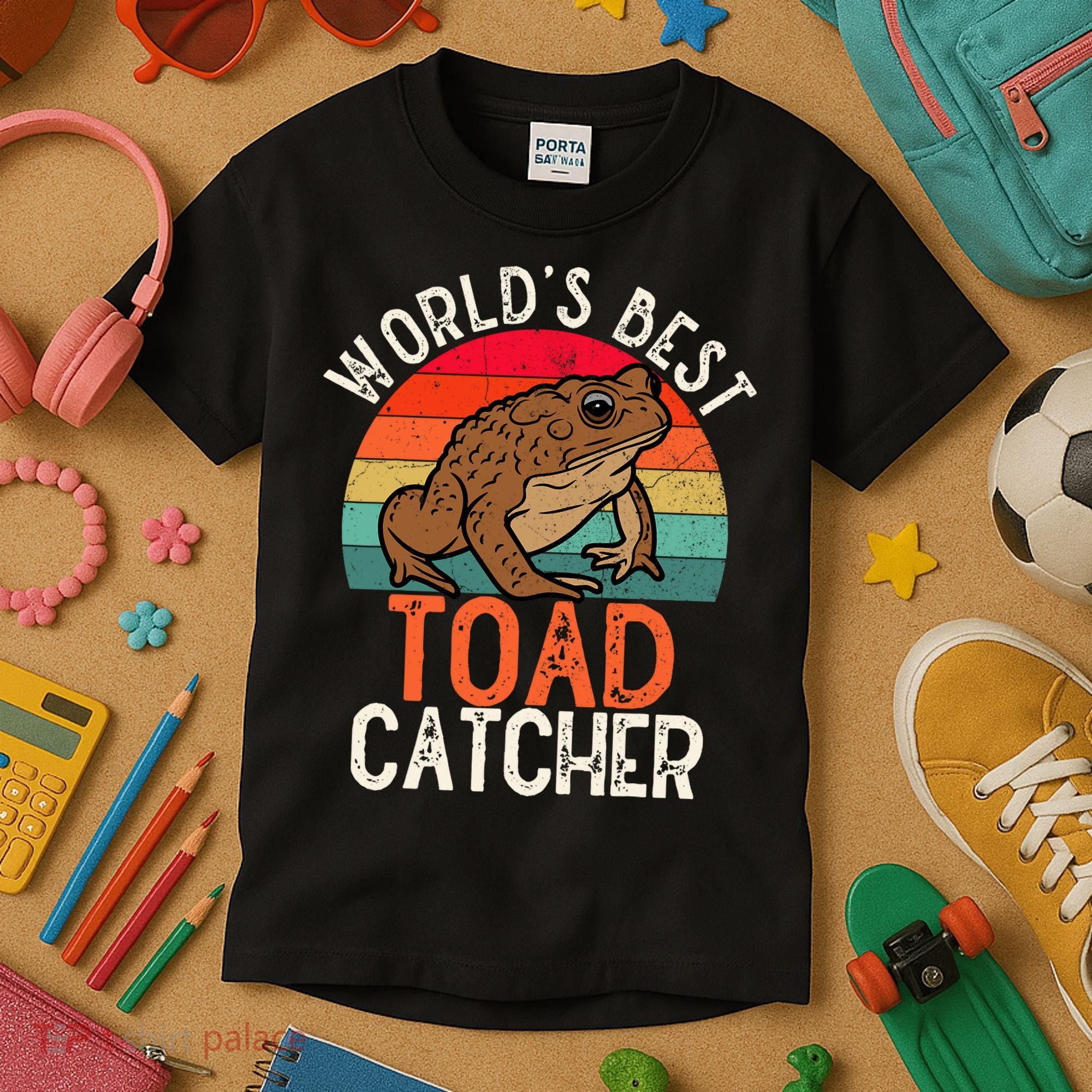 Worlds Best Toad Catcher Funny Amphibian Toad Kids T-Shirt