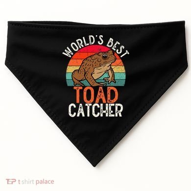 Worlds Best Toad Catcher Funny Amphibian Toad USA-Made Doggie Bandana